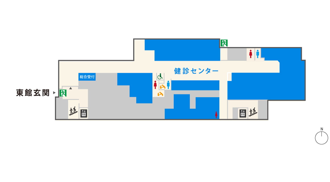 東館1Fのフロアマップ