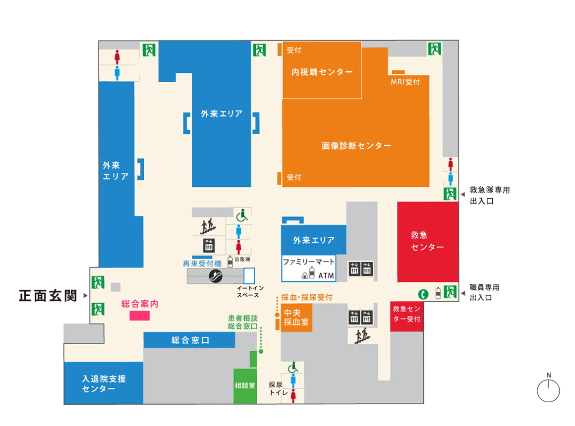 本館1Fのフロアマップ