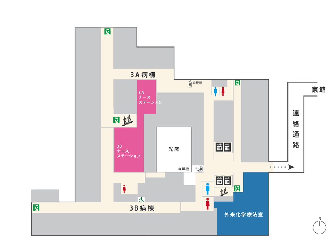 本館3Fのフロアマップ