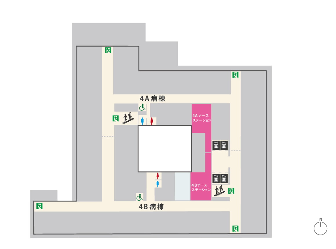 本館4Fのフロアマップ