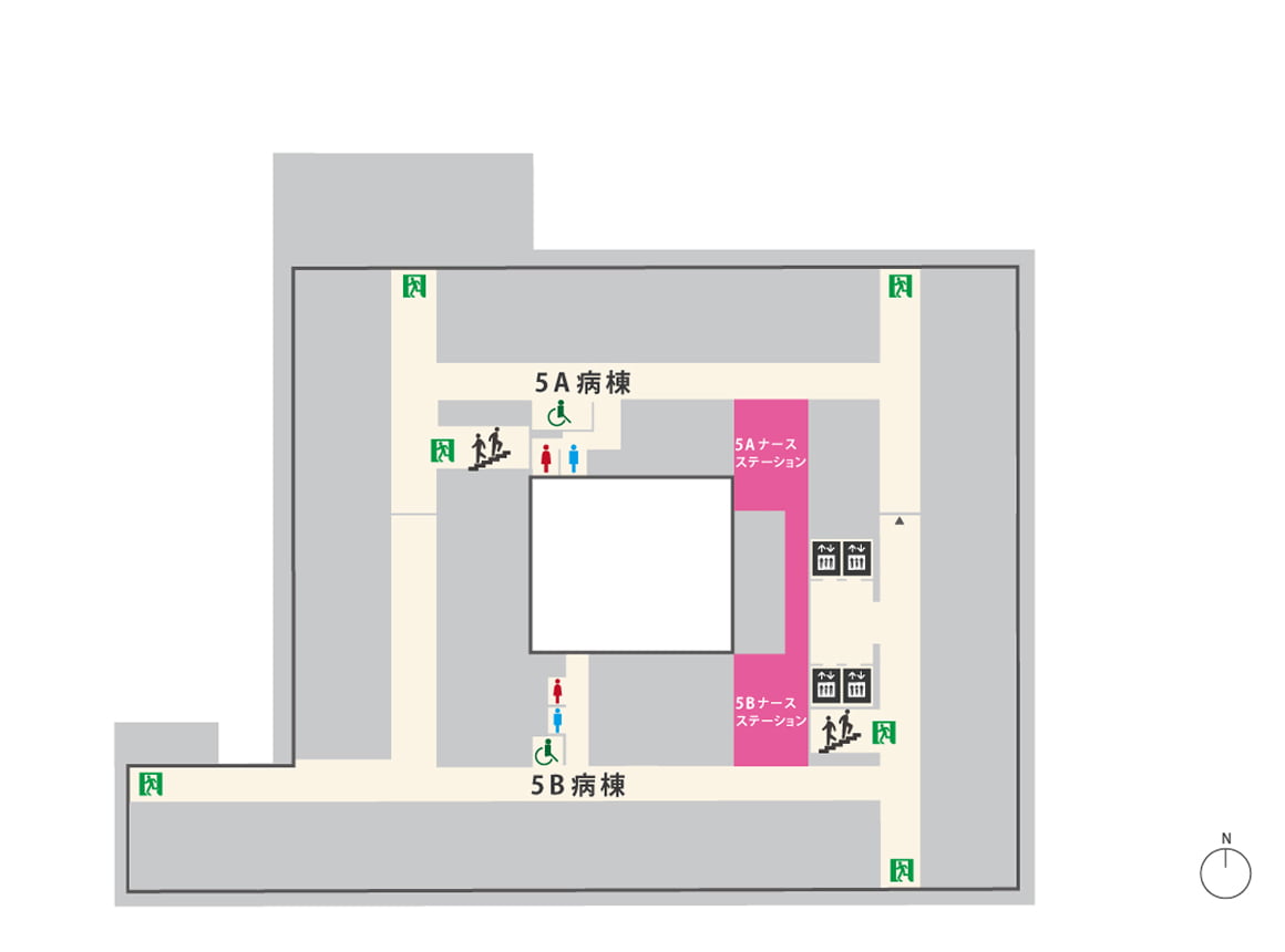 本館5Fのフロアマップ