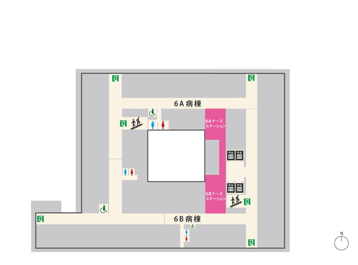 本館6Fのフロアマップ