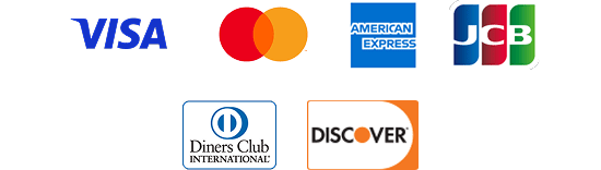 Visa・MasterCard・American Express・JCB・Diners Club・DISCOVERのロゴ